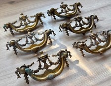 Set of 6 Vintage Brass Drawer