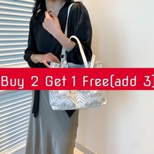 Art Style Hanbok Minimalist Pu Tote Bag With Water Ripple Print And Artificial