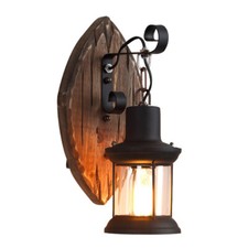Vintage Industry Wall Lights Wooden Sconce Lamp Rustic Wall Sconce Light 220V