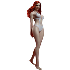 1/6 Seamless Female Body Pale Large Bust with Head Action Figure For 12inch Doll
