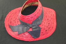 VINTAGE 1950'S RED STRAW HAT