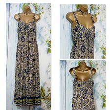 WALLIS MAXI DRESS Size 16 , Long Stretch Paisley Print Summer Occasion Dress