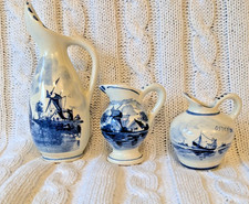 3x DELFT mini jugs. Blue and