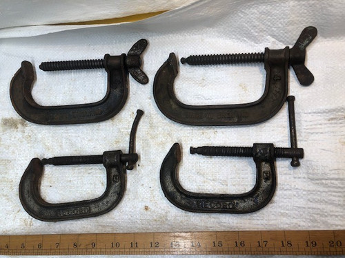 Vintage record clamps - 4's, &