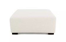 Large square boucle footstool