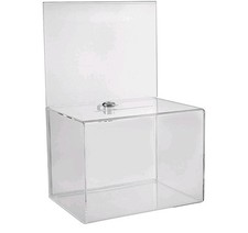 Wide Donation Ballot Box Lockable Suggestion Box Acrylic Box Large Display Area