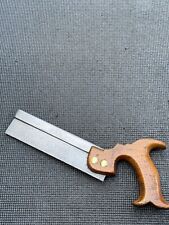 SMALL VINTAGE ENGLISH STEEL BACKED DOVETAIL TENON SAW BY SPEAR & JACKSON.
