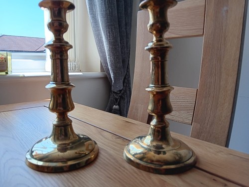 Pair brass candlesticks - pair, of