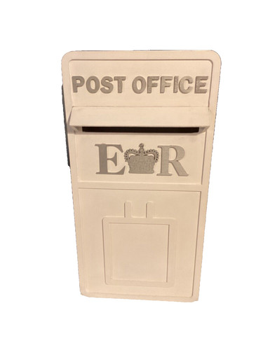 White wooden post box with - wooden,