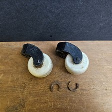 Pair of  Original Antique Victorian Brass & Iron Bed / Bedstead Castors