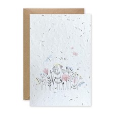 Plantable Seed Card - Wildflower Print - Recycled, UK Made, Handmade Paper