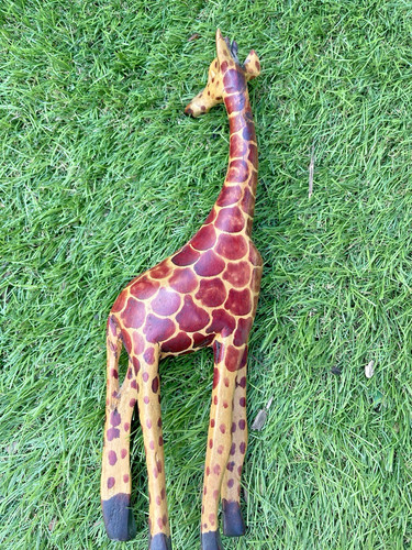 Hand carved wooden giraffe - hand-carved,