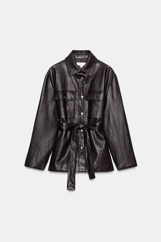 Zara long faux - long, leather