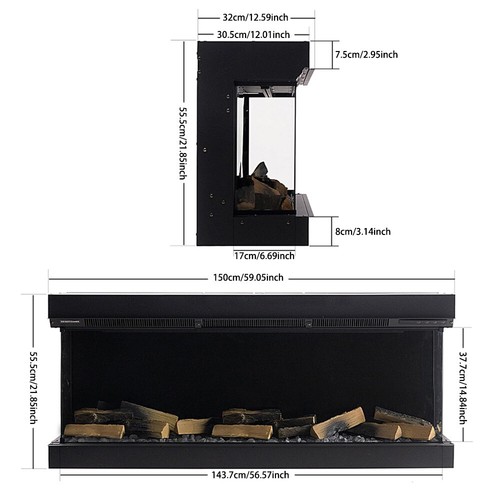 Side media electric fire - electric,