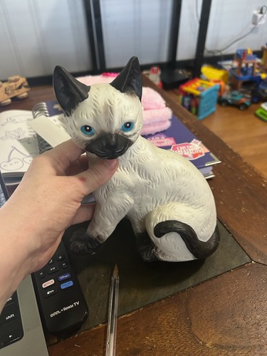 Ceramic siamese cat kitten - siamese, cat/kitten