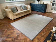 SILVER GREY RUG deep pile, whipping effect edge SUPERB QUALITY * FREE POSTAGE *