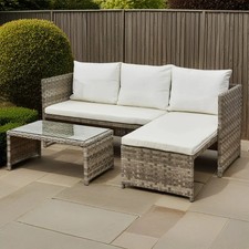 Beige rattan shaped corner - beige,