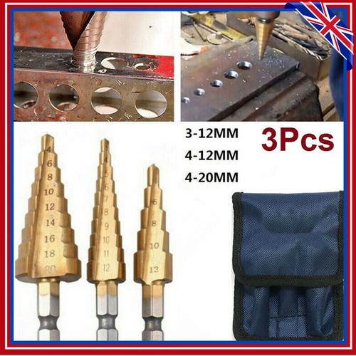3pcs step cone drill bit - step,