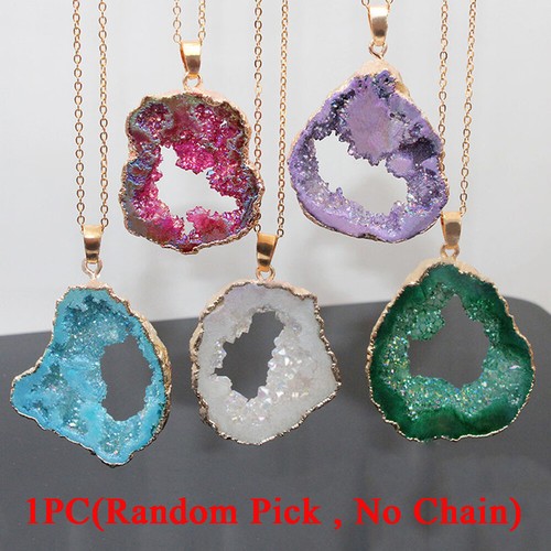 Natural druzy geode hole - geode, agate