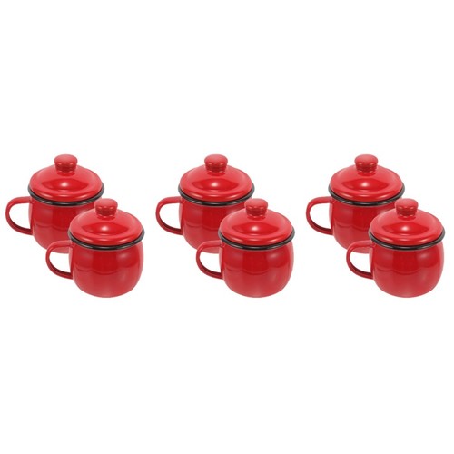 Reusable red enamel - enamel, set