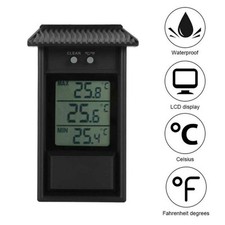 Digital Max Min Greenhouse Thermometer Garden Indoor Outdoor LCD Display Tool