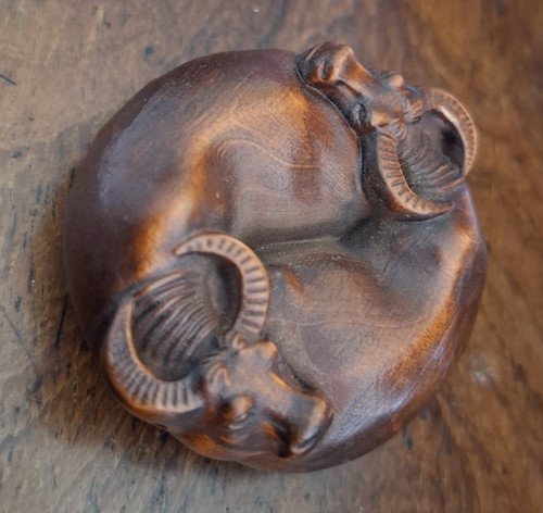 Japanese carved wooden buffalo - japanese,