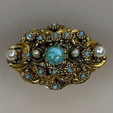 Vintage Czech Turquoise Glass