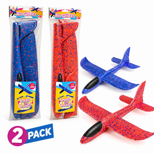 2pk large foam glider plane - 2pk,