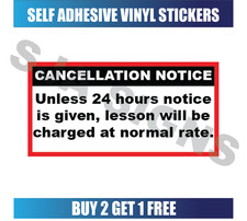 Driving Instructor 24 Hour Notice Cancellation - Vinyl Decal Car Stickers
