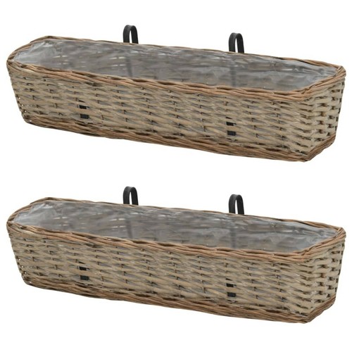 Wicker hanging planters - wicker, pe