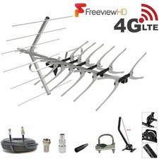 Freeview TV Aerial Full 36 Install Kit 5G Outdoor & Indoor Digi HD 4k Signals