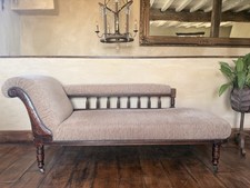 Original English Antique Mahogany Day bed Chaise Longue Lounge Circa 1870