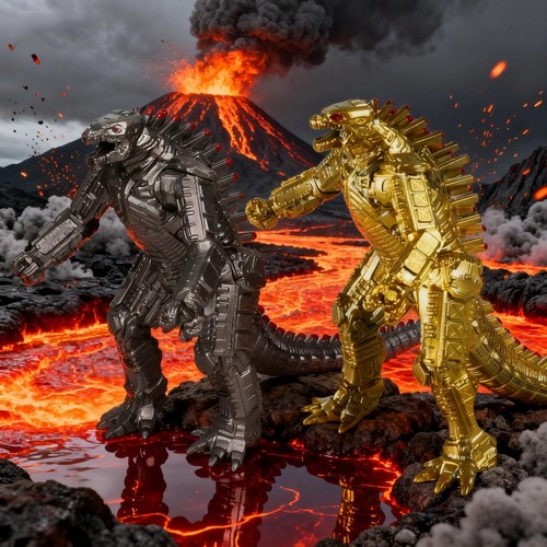 Gold giant robot monster - giant,
