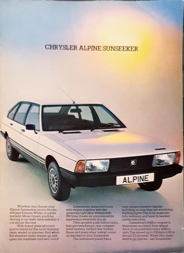 Chrysler alpine sunseeker - chrysler,