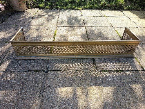 Vintage victorian brass fire - brass,