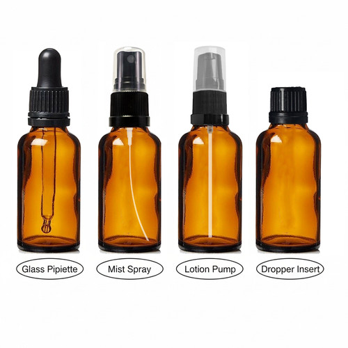 Amber glass dropper bottles - amber,