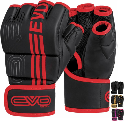 Matte black mma gloves - black,
