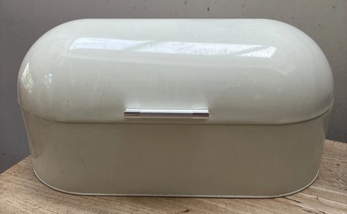 Retro cream enamel bread - bread, bin