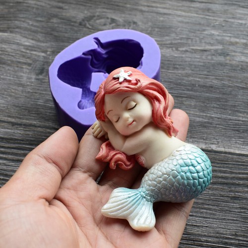 Silicone mermaid baby mould - silicone,