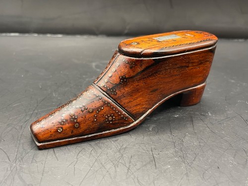 Shoe snuff box antique 19th - 19th, c