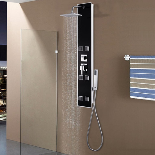 Shower panel black stainless - shower,