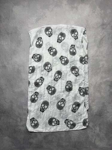 Scull scarf white - scarf, neck
