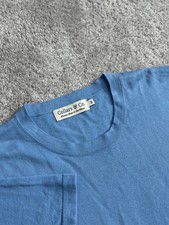 Collars & Co T Shirt Blue Lucca Luxury Touch Cotton Silk Soft Stretch Men’s S