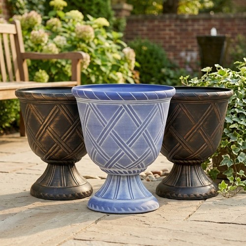 Large round garden urn - large,