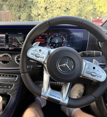 Leather steering wheel - leather,