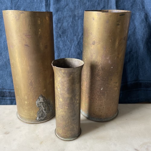 Brass trench art shell cases - shell,