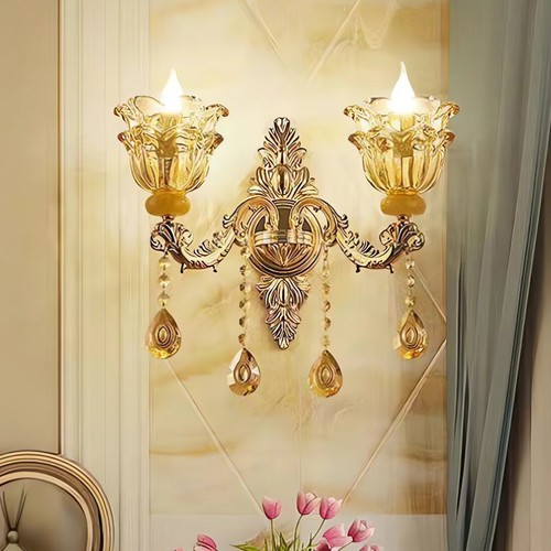 Antique gold wall sconce - gold,