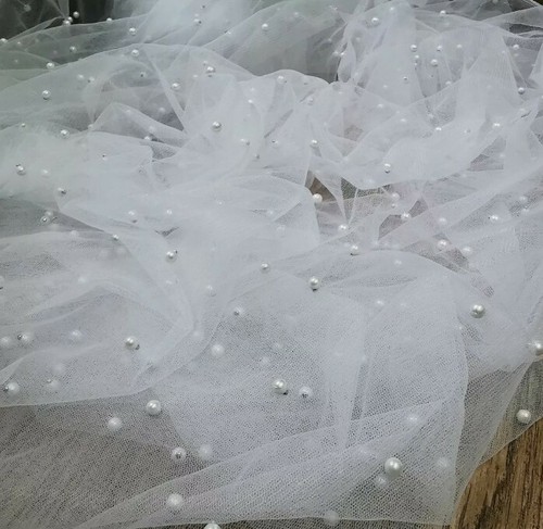 White pearl tulle - ,