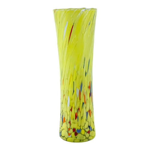 Murano glass vase yellow multi - vase,