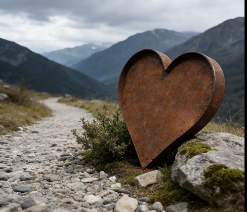 Heart garden feature metal - heart, feature,